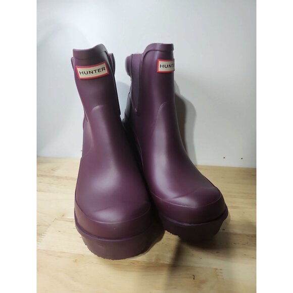 Hunter Orig Block Heel Chel Bright Plum US5 - Picture 2 of 6